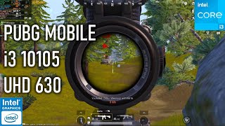 PUBG MOBILE fps test on i3 10105  UHD 630 [upl. by Elana]