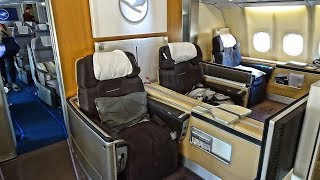 5 LUFTHANSA FIRST CLASS EXPERIENCE  MUNICHLOS ANGELES  AIRBUS A340 [upl. by Annairam508]