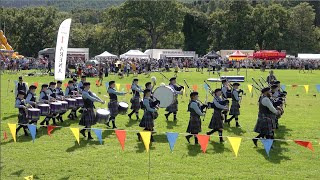 Burntisland amp District NJ Pipe Band competing during the 2022 Pitlochry Highland Games [upl. by Aicnilav]