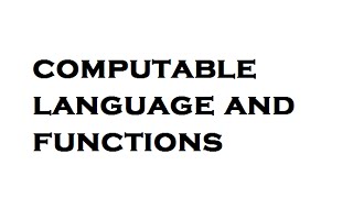 Computable Language Functions [upl. by Chelsie]