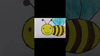 Honey Bee drawing How to draw a Honey Bee 🐝drawing art honeybee shorts youtubeshorts cutebee [upl. by Aliam]