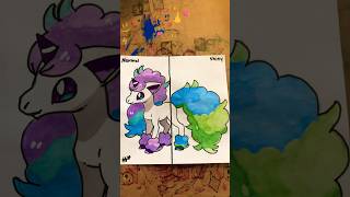 Drawing Galarian ponyta in 2 styles art pokemon drawing nicholasmoraine Nicholasmorain [upl. by Ariet]