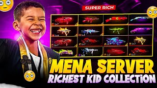 ₹2 Crore Collection 😰 Free Fire MENA Server Richest Kid ID [upl. by Atiuqehs]