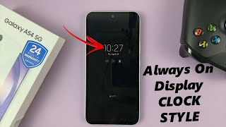 How To Change Always ON Display Clock Style On Samsung Galaxy A54 5G [upl. by Rowena]