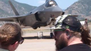 An F35s Air Force pilot crawling into jet engine for postflight inspection 20240630 1504 [upl. by Smaj]