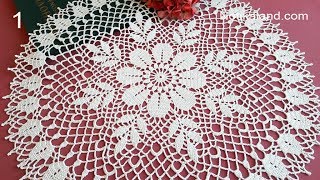 CROCHET How to crochet doily 2 EASY Tutorial Part 1 1  5 round [upl. by Boonie]