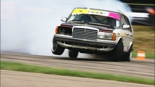 Legendary Diesel Mercedes W123  SCANIA turbine  Eastern European Drift Championship [upl. by Elocaj]