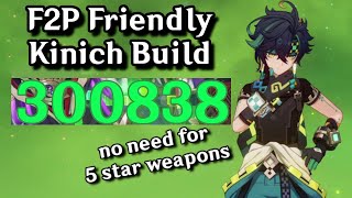 F2P Kinich Build STRONG Dendro DMG Blasts  Genshin Impact [upl. by Urbain636]