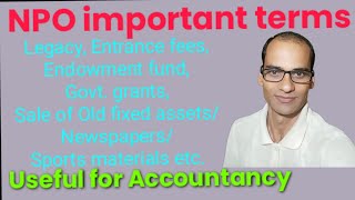 NPO important terms in Accountancy [upl. by Zerk]