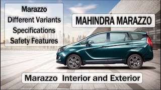 Mahindra Marazzo M2 M4 M6 amp M8  PRICE SPECIFICATIONS Safety amp Features [upl. by Eniamrehc935]