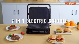 VEVOR 7in1 Electric Griddle Perfect Grilling with Auto Thickness amp Easy Clean [upl. by Darlene]