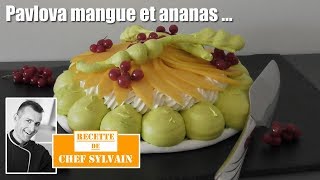 Pavlova mangue et ananas  Recette par Chef Sylvain [upl. by Dewitt]