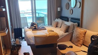 Ionna Large Balcony cabin tour 15515  Sea day vlog  Day 2 Ionna Fjords cruise [upl. by Ettevram]