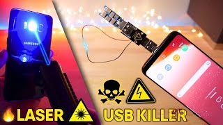 USB Killer 30 amp Burning Laser vs Samsung Galaxy S8 Instant Death [upl. by Jessie]