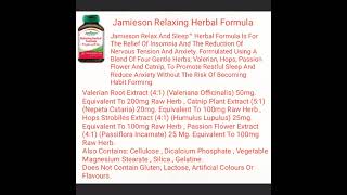 جاميسون ريلاكس فورمولا amieson Relaxing Herbal Formula Расслабляющая травяная формула Джеймисона [upl. by Bradly]