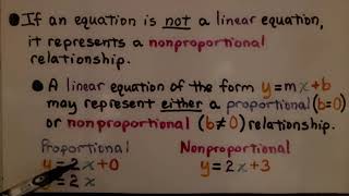 8th Grade Math 44b Distinguish Between Proportional amp Nonproportional Situations Using an Equation [upl. by Nets]