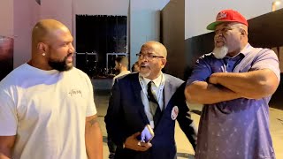 Rampage Jackson DISSES Shannon Briggs to his face both exchange words after fury weigh in [upl. by Giffie250]