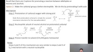 06 05 Hemiacetal formation under acidic conditions [upl. by Ereveneug]