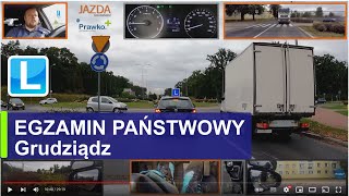 WORD Grudziądz  Trasa Egzaminu na Praw jazdy  Nagranie przebiegu prawdziwego egzaminu [upl. by Madaih]