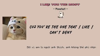 Lyrics  Vietsub I like you the most  Ponchet  cuz youre the one that I like I cant deny [upl. by Sabec662]