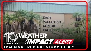 Relentless rain from Debby overwhelms Pinellas County sewer wastewater facilities [upl. by Naujtna]