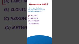 Antihypertensive  Pharmacology MCQ7 [upl. by Oznola66]