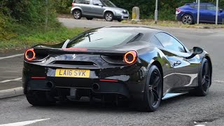 Supercars in Alderley edge Ferrari 488 Mclaren artura Mclaren gt Lamborghini huracan tecnica [upl. by Chesnut]