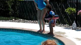 Mommy and Marcus Jumping in Pool [upl. by Aldwin]