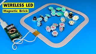 how to make wireless led Wireless Magnetic Brick experiment [upl. by Wendalyn561]