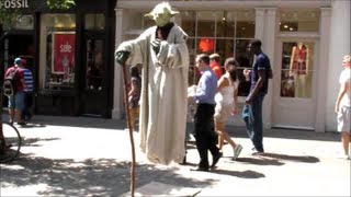 The Floating Man with Yoda Face YOU CAN GUESS THE TRICK London Street Performance [upl. by Nita]