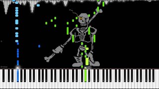 Undertale AU  DISBELIEF Papyruss Genocide Route Theme  LyricWulf Piano Tutorial on Synthesia [upl. by Geer]