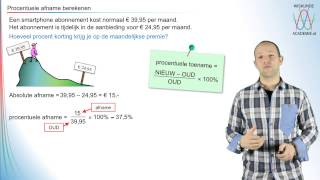 Procenten  procentuele afname berekenen  WiskundeAcademie [upl. by Babcock311]