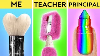 PRICELESS ART SCHOOL HACKS  Teacher vs Me Challenge Amazing Drawing Tricks by 123 GO SCHOOL [upl. by Xirtaeb456]