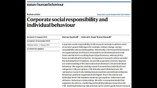 Learn why how people perceive and engage with corporate social responsibility determines its success [upl. by Silsby433]