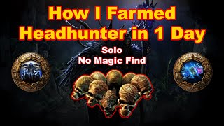 POE 323 Headhunter in 1 Day  No Magic Find Needed  Atlas Strategy [upl. by Giess]