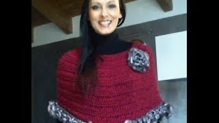 MAGLIA TUTORIAL COME FARE UN PONCHO AI FERRI SEMPLICE E VELOCE 4 di 4 [upl. by Gatias]