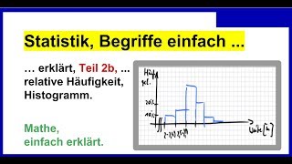 Statistik Begriffe einfach erklärt Teil 2b Klassen relative Häufigkeit Histogramm Diagramme [upl. by Vyse]