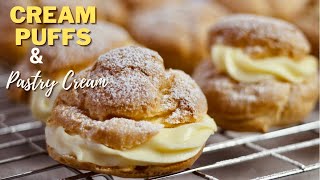 CREAM PUFF amp Vanilla Cream Pastry Filling Recipe For Beginners CREME PATISSIERE amp CHOUX PASTRY [upl. by Amedeo]