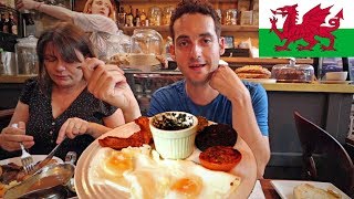 TRYING WELSH FOOD 😱 Americans FIRST IMPRESSION of Cardiff Wales  Tasting British Food [upl. by Nwahsirhc]