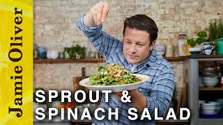 Warm Sprout amp Spinach Salad  Jamie Oliver [upl. by Bigot]