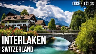 Interlaken Explore The Alpine Beauty 🇨🇭 Switzerland 8K HDR Walking Tour [upl. by Aihseken]