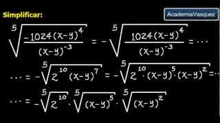 Radicación con Expresiones Algebraicas Ejercicio 4 [upl. by Eecram]