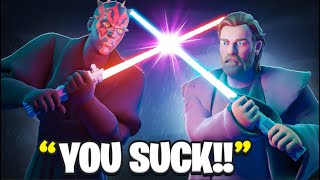 DARTH MAUL VS OBIWAN in Fortnite [upl. by Swarts]