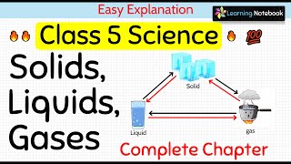 Class 5 Science Solids Liquids and Gases Complete Chapter [upl. by Molly36]