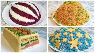 4 Салата на Новый Год 2024  Новогодние Салаты  Праздничные Салаты  Salads for the New Year [upl. by Kcod33]