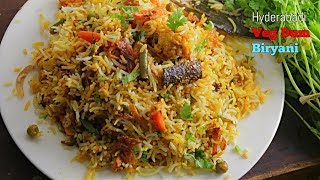 Veg Dum Biryani  Quick and Easy Homemade Hyderabadi Veg Dum Biryani Recipe in Telugu Vismai Food [upl. by Anaig708]