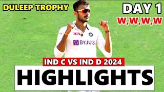 INDIA C VS INDIA D 2ND MATCH DULEEP TROPHY FULL HIGHLIGHT 2024  IND C VS IND D [upl. by Irab]