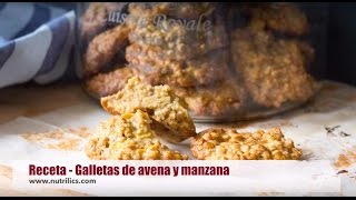 Receta GALLETAS DE AVENA y MANZANA 🍏 🔴 Saludables y deliciosas [upl. by Aissej]