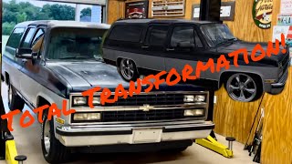 Total Transformation Lowering our Squarebody Suburban [upl. by Nirrac]