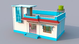 2 room house design in village cost  single floor house design in village  home design simple [upl. by Pincus]